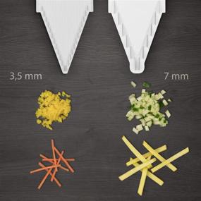 img 1 attached to 🍎 Efficient Original Borner V3 TrendLine Fruit and Vegetable Slicer with Safety Food Holder and Multi-Box - Includes Slide Insert, 3.5mm and 7mm Blade Inserts (White)