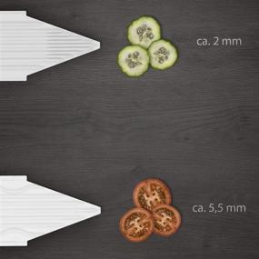 img 2 attached to 🍎 Efficient Original Borner V3 TrendLine Fruit and Vegetable Slicer with Safety Food Holder and Multi-Box - Includes Slide Insert, 3.5mm and 7mm Blade Inserts (White)