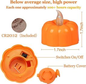 img 2 attached to 🎃 TURNMEON 12 Pack Fall Pumpkin Tea Lights: Battery Operated Flickering Candles for Fall Thanksgiving & Halloween Decor