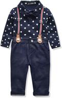 👔 gentleman outfit for toddler boys: bowtie polo shirt, bid pants overalls set logo