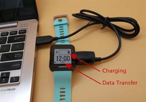 img 1 attached to ⌚ Charging Clip and Synchronous Data Cable for Garmin Forerunner 35 30: JIUJOJA Charger with 2 Bonus HD Tempered Glass Screen Protectors - Replacement Charger for Garmin Forerunner 35 Smart Watch