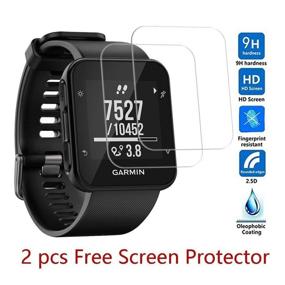 img 3 attached to ⌚ Charging Clip and Synchronous Data Cable for Garmin Forerunner 35 30: JIUJOJA Charger with 2 Bonus HD Tempered Glass Screen Protectors - Replacement Charger for Garmin Forerunner 35 Smart Watch