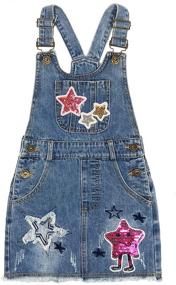 img 4 attached to 🦋 Sparkling Peacolate Overall Sequin Butterfly Clothing for Girls Ages 7 to 8