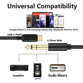 img 3 attached to 🔌 VOJOTO USB C to 6.35mm 1/4 inch TRS Cable - Compatible with Google Pixel 4XL & Galaxy Note 10+/S20+ - High-Quality Audio Adapter for Amplifiers, Speakers, and Headphones - 3.3FT Length