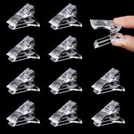 💅 10 pcs poly gel quick building nail tips clip - transparent plastic finger extensions for uv led builder, diy manicure & nail art tool by mikimiqi logo