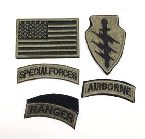 img 4 attached to 🎖️ 5PC/Set Special Forces Ranger Airborne Military Patches Army Embroidered Patch Applique by PepperLonely