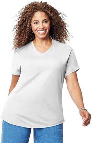 img 1 attached to 👚 Just My Size Plus-Size Women's V-Neck T-Shirt, Short Sleeve