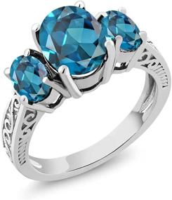 img 4 attached to Gem Stone King Sterling Engagement Women's Jewelry for Wedding & Engagement