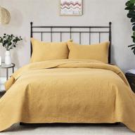 jupitex matelasse coverlet bedspread quilt queen size - soft, lightweight, and breathable yellow 🛏️ quilt bedspread coverlet for all seasons - 90x96 textured ultrasonic embossed bedding (3 piece set) logo