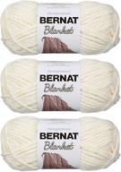 🛍️ convenient bulk purchase: bernat blanket yarn (3-pack) super bulky #6 – 5.3 ounce, 108 yards per skein (vintage white) logo