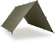 🌲 aqua quest defender tarp: 10x10 ft bushcraft survival shelter - heavy duty, waterproof nylon - olive drab логотип