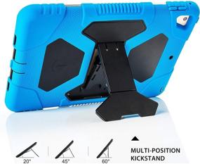 img 2 attached to 🔵 Rugged Blue/Black iPad Case 9.7-inch for iPad 5th/6th Gen, Pro, Air 2 - Heavy Duty Shockproof Silicone Protection