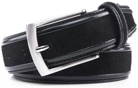 img 3 attached to 👔 Genuine Leather Single Prong Buckle Men's Belt Collection - High Quality Accessories