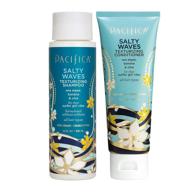 🌊 pacifica beauty salty waves texturizing shampoo and conditioner, ideal for all hair types, achieve effortless beach hair, 100% vegan and cruelty-free, free of sulfates and parabens logo