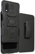 📱 nakedcellphone galaxy xcover pro case and clip - rugged ring grip cover with stand, belt hip holster, and built-in mounting plate for sm-g715 logo