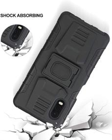 img 1 attached to 📱 Nakedcellphone Galaxy XCover Pro Case and Clip - Rugged Ring Grip Cover with Stand, Belt Hip Holster, and Built-in Mounting Plate for SM-G715