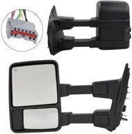 🚗 motoos upgraded towing mirrors for 1999-2007 ford f250 f350 f450 f550 super duty | pair set power heated glass | led smoke signal | telescoping pickup truck side view mirrors logo