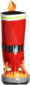 img 3 attached to 🔥 Stay Stylish and Protected with Kidorable Red Fireman Rubber Rain Boots - Fun Flame Pull On Heel Tab Included