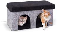 🏠 thermo-kitty playhouse & duplex heated cat house: ultimate comfort with cat scratcher logo