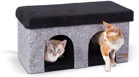 img 4 attached to 🏠 Thermo-Kitty Playhouse & Duplex Heated Cat House: Ultimate Comfort with Cat Scratcher