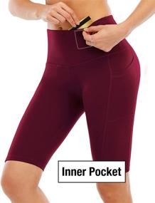 img 2 attached to 🏋️ Stylish ATHVOTAR Women's High Waist Biker Yoga Shorts: Pockets, Tummy Control - Perfect for Workout and Running