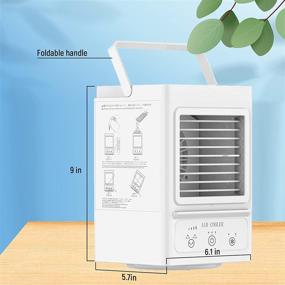 img 3 attached to 🌬️ SOKOO Portable Air Cooler Fan with 5000mAh Rechargeable Battery, 120°Auto Oscillation and 3 Wind Speeds, Touch Control Cooling Fan with 700ml Water Tank for Easy Water or Ice Refilling