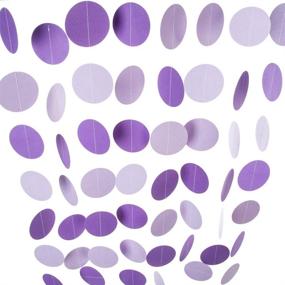 img 3 attached to 🎉 Lively Purple Lavender Paper Garland: Delightful Party Streamer with Circle Dots, 20 Feet Long