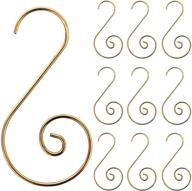 ucsaji 200pcs christmas ornament hooks - christmas tree s-hooks for hanging decorations - metal wire ornament hanger for christmas tree, christmas balls, and party decorations (gold) логотип