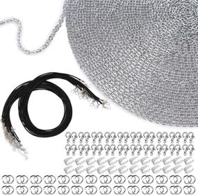 img 4 attached to 📿 EuTengHao Necklace Jewelry Chain Kit - 40 Feet with 100 Jump Rings, 30 Lobster Clasps, 5 Waxed Necklace Cords - 1.5mm Silver Plated Stainless Steel Chain for Jewelry Making and Repair of Bracelets