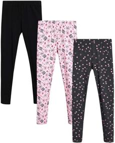 img 4 attached to 🩲 Star Ride Girls' Leggings - Basic Stretch Tights Yoga Sweatpants (3 Pack): Comfortable and Versatile Activewear for Girls