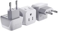 ceptics european travel plug adapter ct-9c - universal power adaptor charger - dual input, ultra compact & lightweight - compatible with type c countries: italy, iceland, austria, and more (white) logo