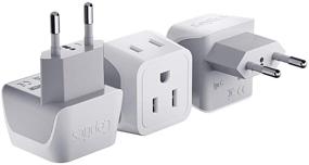 img 4 attached to Ceptics European Travel Plug Adapter CT-9C - Universal Power Adaptor Charger - Dual Input, Ultra Compact & Lightweight - Compatible with Type C Countries: Italy, Iceland, Austria, and More (White)