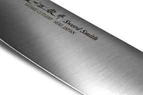 img 2 attached to 🔪 Seki Japan MASAMUNE - 6.7 inch Stainless Steel Professional Santoku Knife with POM Handle: A Japanese Utility Chef Kitchen Knife