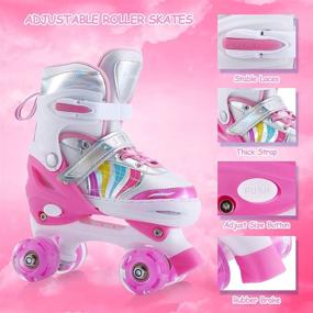 img 2 attached to 👦 Kids Roller Skates Adjustable with Illuminating Wheels - Perfect First Skates for Girls, Boys, and Beginners!