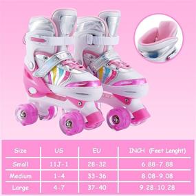 img 3 attached to 👦 Kids Roller Skates Adjustable with Illuminating Wheels - Perfect First Skates for Girls, Boys, and Beginners!