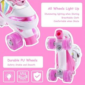 img 1 attached to 👦 Kids Roller Skates Adjustable with Illuminating Wheels - Perfect First Skates for Girls, Boys, and Beginners!