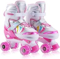 👦 kids roller skates adjustable with illuminating wheels - perfect first skates for girls, boys, and beginners! logo