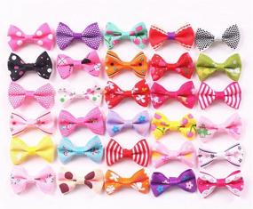 img 2 attached to 🎀 YAKA 60pcs Grosgrain Ribbon Mini Bow Ties: Craft Rose Appliques for DIY Wedding Hair Bow Decor - 30Color (Style2)