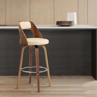swivel counter stool leather walnut logo