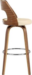 img 1 attached to Swivel Counter Stool Leather Walnut