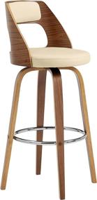 img 3 attached to Swivel Counter Stool Leather Walnut