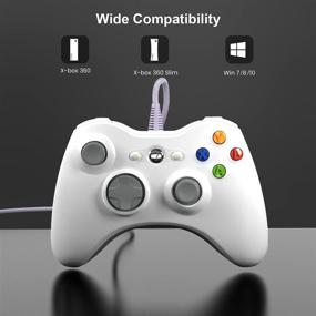 img 3 attached to YCCSKY Wired Xbox 360 Controller - Gamepad Joystick for Xbox 360 Slim, PC Windows 7/8/10 - Dual-Vibration, Trigger Buttons (White)