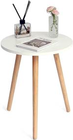 img 3 attached to AWASEN Round Side Table: Modern, Compact Accent Nightstand for Small Spaces