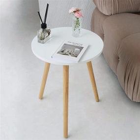 img 4 attached to AWASEN Round Side Table: Modern, Compact Accent Nightstand for Small Spaces