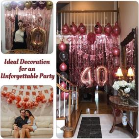 img 1 attached to 🎉 40th Birthday Party Decorations for Women: Stylish Rose Gold & Red Wine Theme Kit with Unique Happy Birthday Banner & Cute Photo Booth Props!
