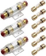 carviya 3pcs 4-8 gauge awg in-line waterproof fuse holder with two 100a agu type fuses for car audio/alarm/amplifier/compressors (3 pack) logo