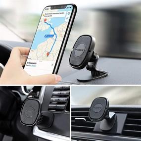 img 2 attached to 📱 2 Pack Magnetic Car Phone Mount Holder with 6 Powerful Magnets - FLOVEME Cell Phone Holder for Car with 360° Rotation - Universal Dashboard Mount Compatible with iPhone Samsung and More