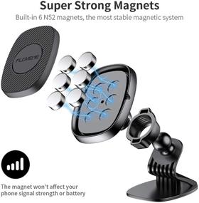 img 3 attached to 📱 2 Pack Magnetic Car Phone Mount Holder with 6 Powerful Magnets - FLOVEME Cell Phone Holder for Car with 360° Rotation - Universal Dashboard Mount Compatible with iPhone Samsung and More