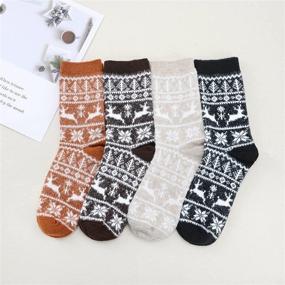 img 3 attached to Woolen Bliss: Men's Cozy Cashmere Crew Socks for Fall & Winter Sports