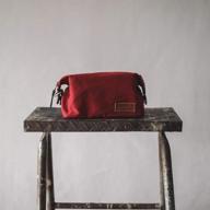 👜 gouache red handmade waxed canvas toiletry and travel bag: water resistant stylish dopp kit logo